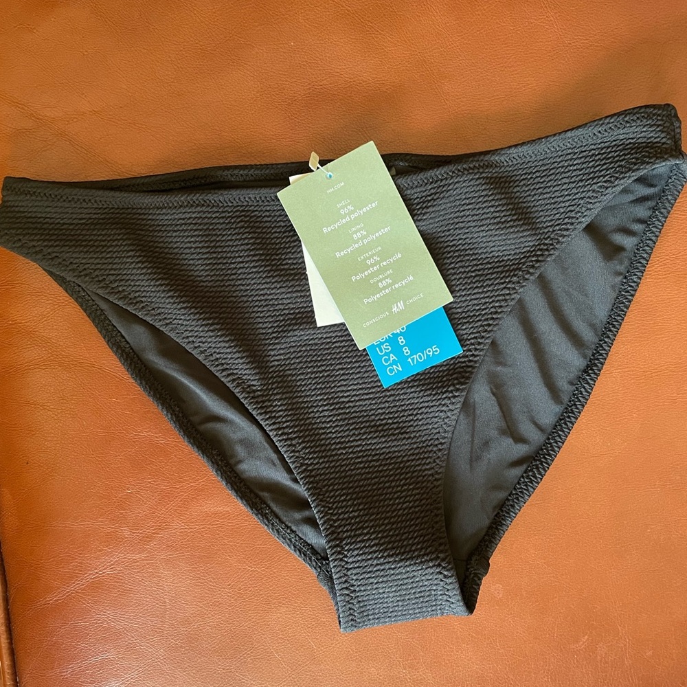 H&m black bikini bottom size 8